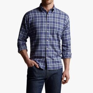 Peter Millar Mens‎ 100% Cotton Long Sleeve Button Down Plaid Shirt - Size M
